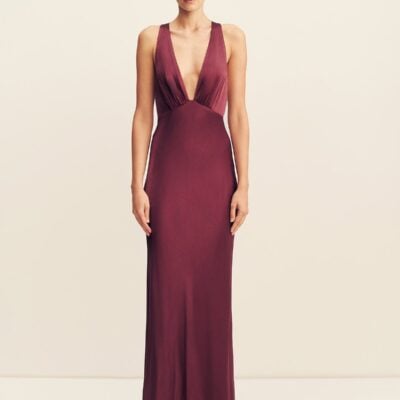 Shona Joy LA Lune Plunged Cross Back Maxi Dress - Image 1