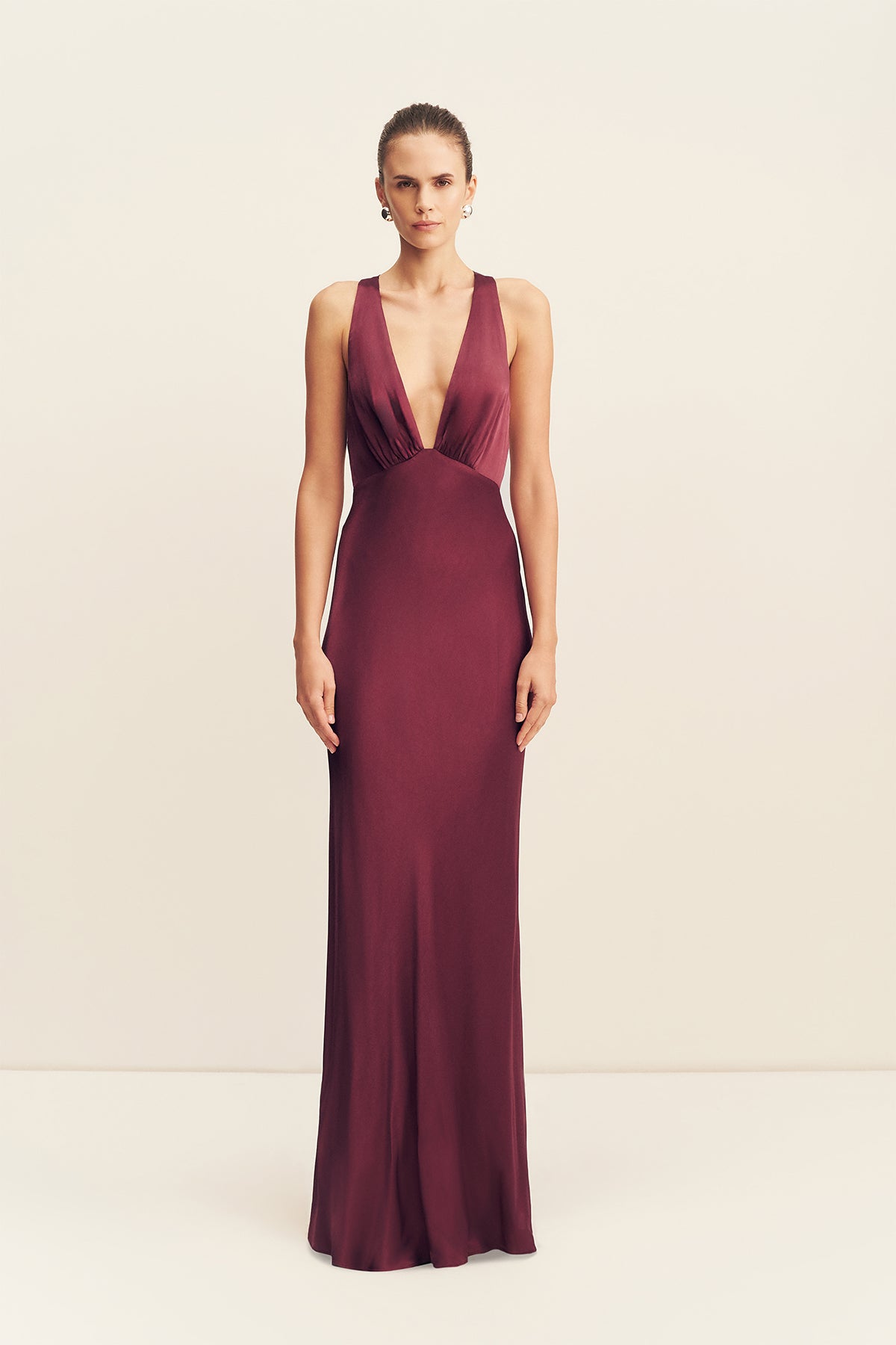 Shona Joy LA Lune Plunged Cross Back Maxi Dress - Image 1