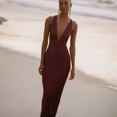 Shona Joy LA Lune Plunged Cross Back Maxi Dress - Image 2