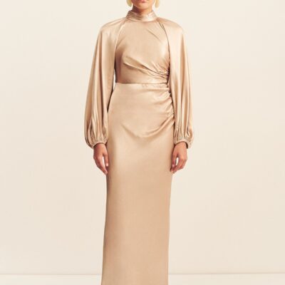 Shona Joy LA Lune High Neck Balloon Sleeve Maxi Dress - Image 1