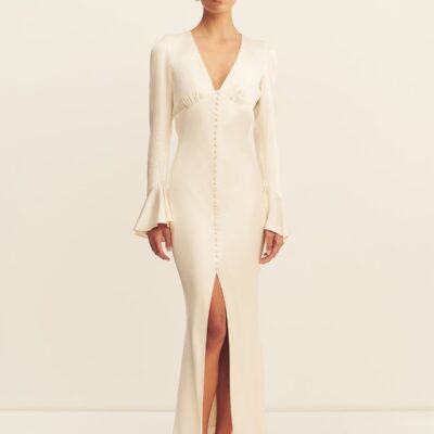 Shona Joy LA Lune Frill Cuff Bias Midi Dress - Image 1