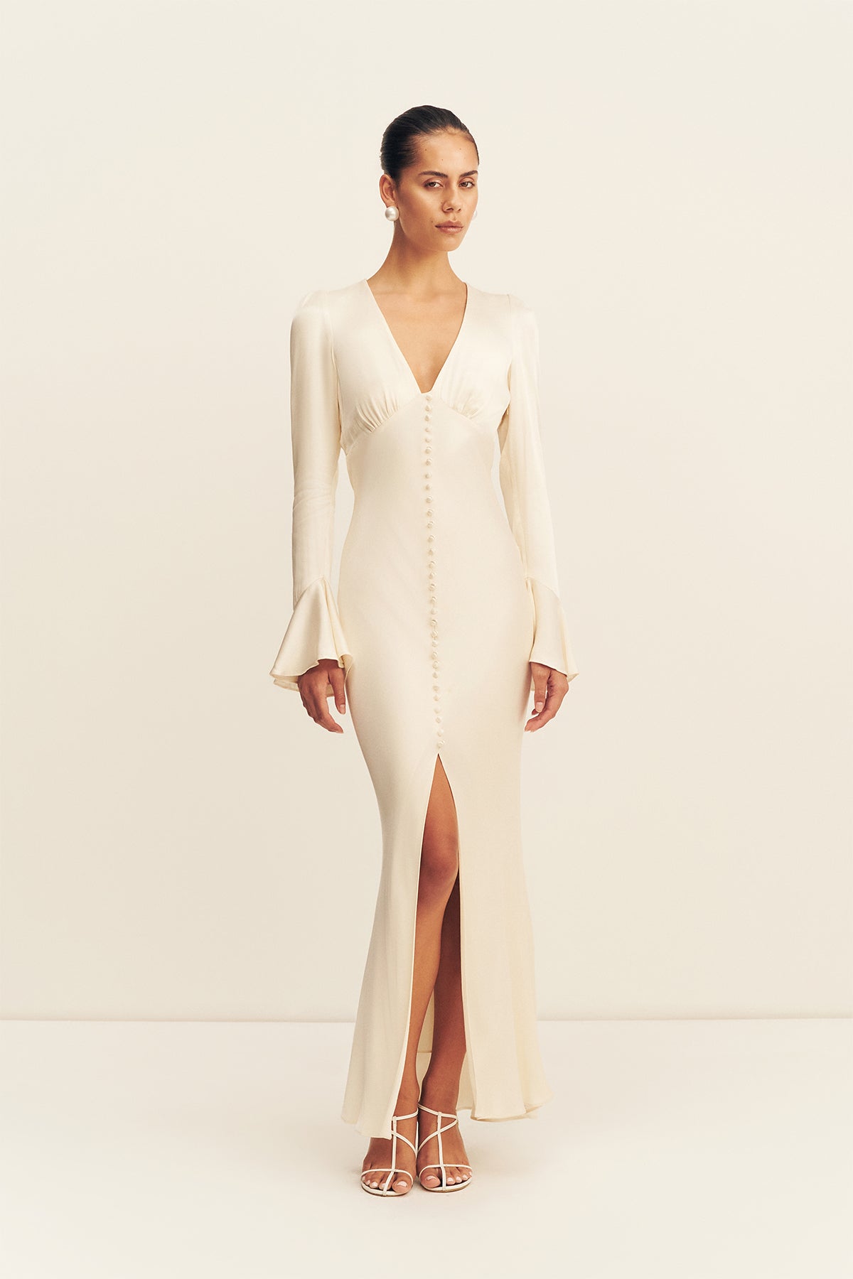 MNSJ140926213050070_3 Shona Joy LA Lune Frill Cuff Bias Midi Dress - Image 3