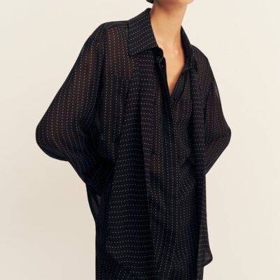 Shona Joy Irving Polka Dot Sheer Shirt - Image 2