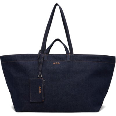 A.P.C. Blue Drummer Toile Tote