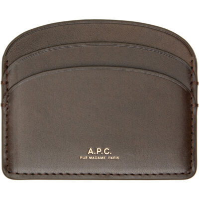 A.P.C. Brown Demi-Lune Card Holder