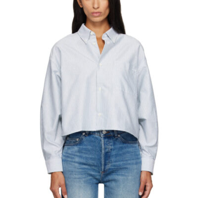 A.P.C. Khaki & White Sophia Button Down Shirt
