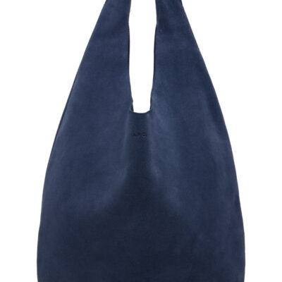 A.P.C. Navy Suede 'Le Neige' Tote