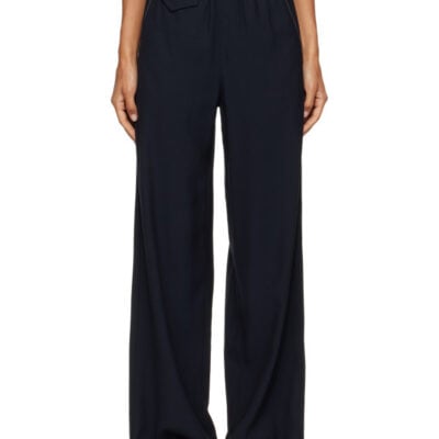 A.P.C. Navy Topstitched Trousers