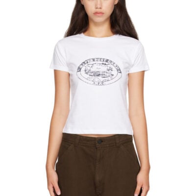 A.P.C. White Vintage-Effect Camping Logo T-shirt