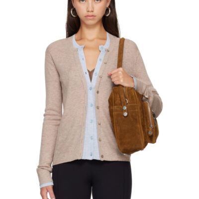 Acne Studios Beige & Blue Layered Silk-Wool Cardigan