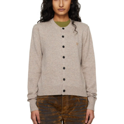 Acne Studios Beige Fitted Yak Wool Cardigan
