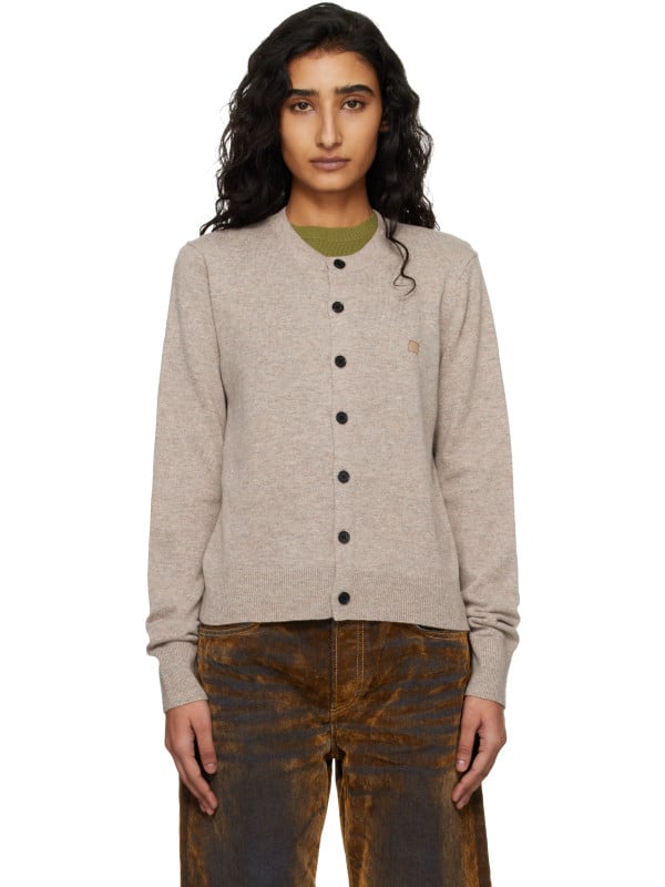 Acne Studios Beige Fitted Yak Wool Cardigan