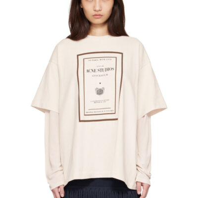 Acne Studios Beige Layered Graphic T-shirt