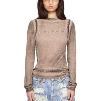 Acne Studios Beige Layered Printed T-shirt