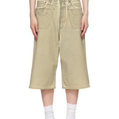 Acne Studios Beige Overdyed Denim Shorts