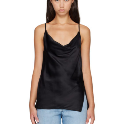 Acne Studios Black Shiny Satin Top