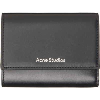 Acne Studios Black Trifold Leather Wallet