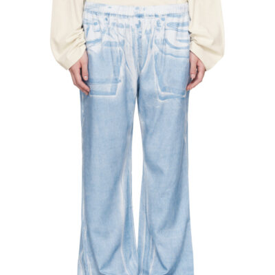 Acne Studios Blue Casual Printed Trousers