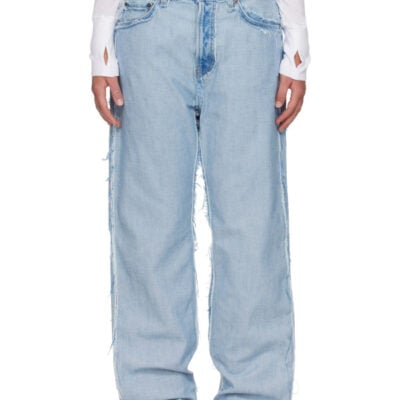 Acne Studios Blue Frayed Jeans