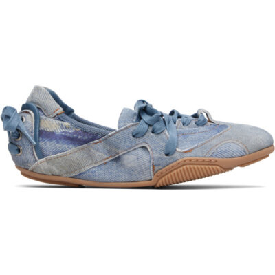 Acne Studios Blue Lace-up Leather Sneakers