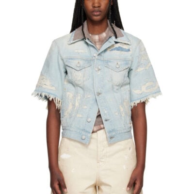 Acne Studios Blue Mended Denim Jacket