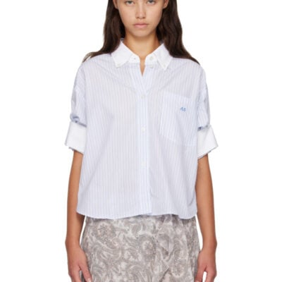 Acne Studios Blue Pinstripe Button-Up Shirt