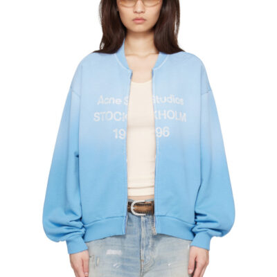 Acne Studios Blue Washed Zip-Up Jacket