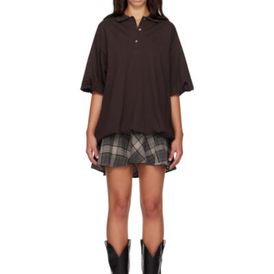 Acne Studios Brown & Green Layered T-shirt Minidress