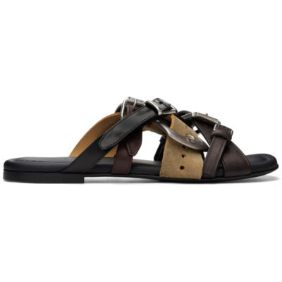 Acne Studios Brown Leather Belts Strap Sandals