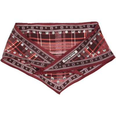 Acne Studios Burgundy Check Silk Scarf