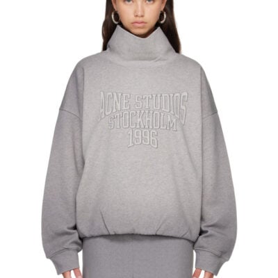 Acne Studios Gray Fleece Logo Sweatshirt
