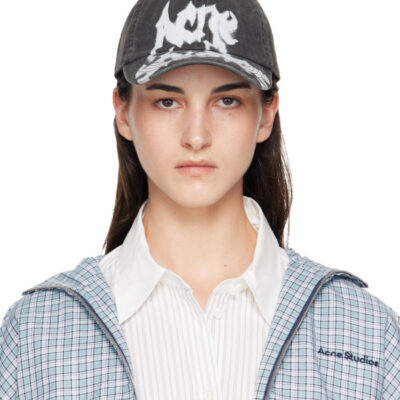 Acne Studios Gray Gothic Logo Cap