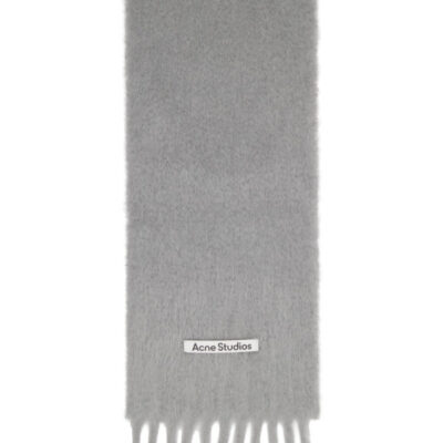 Acne Studios Gray Mohair Logo Scarf