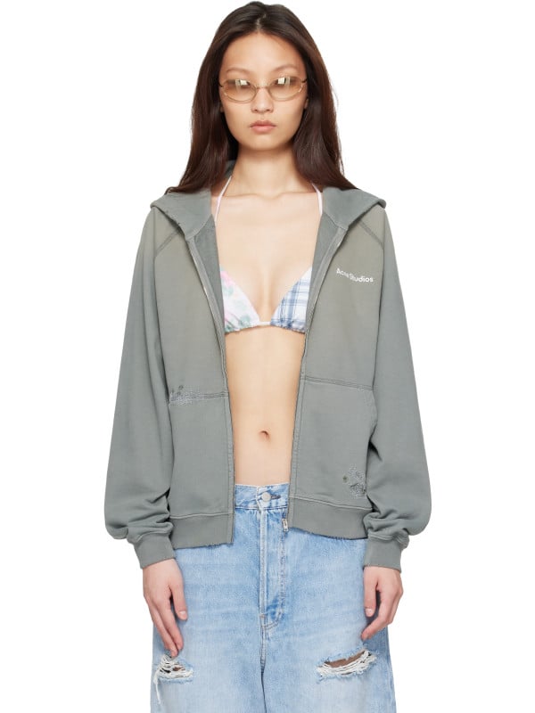 Acne Studios Khaki Mended Fleece Hoodie