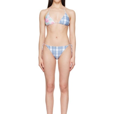 Acne Studios Multicolor Flower Check Bikini