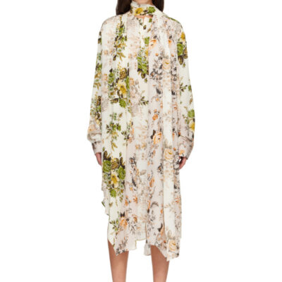 Acne Studios Multicolor Silk Shirt Midi Dress