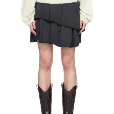 Acne Studios Navy Fleece Mini Skirt