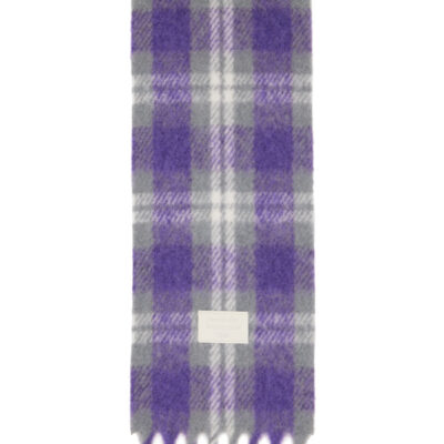 Acne Studios Purple Fringed Alpaca-Wool Scarf