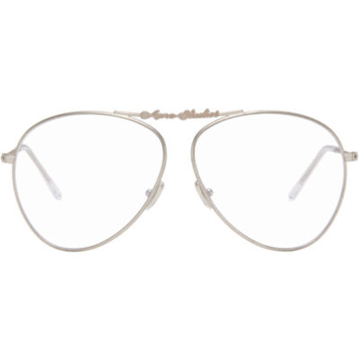 Acne Studios Silver Metal Aviator Glasses