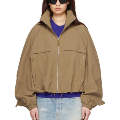Acne Studios Tan Nylon Logo Jacket