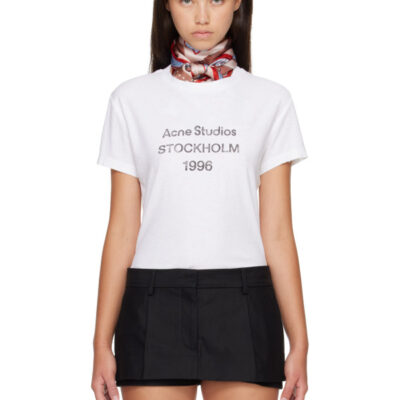Acne Studios White Logo T-shirt