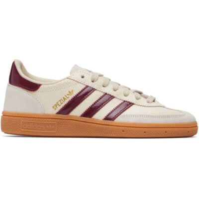 Adidas Originals Off-White & Burgundy Handball Spezial Sneakers