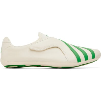 Adidas Originals Off-White & Green Pharrell Williams Edition Virginia Vario Flat Earther Sneakers