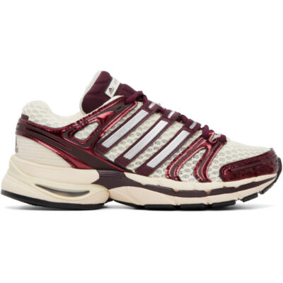 Adidas Originals White & Burgundy Adistar Control 5 Sneakers