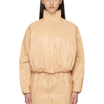 Alaïa Beige Calfskin Windbreaker Jacket