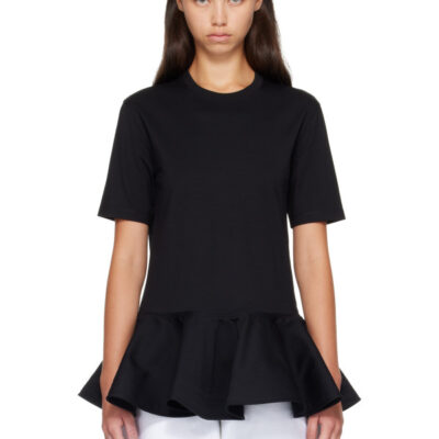 Alaïa Black Cotton Jersey Crinoline T-shirt