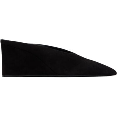 Alaïa Black Cube Wedge Mule Heels