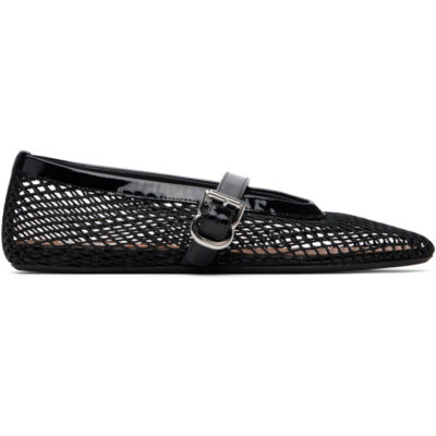 Alaïa Black Fishnet Ballerina Flats