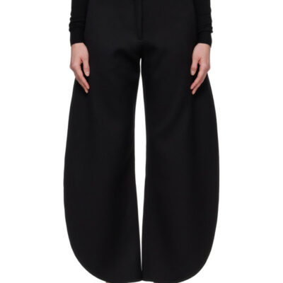 Alaïa Black Petal Wool Trousers