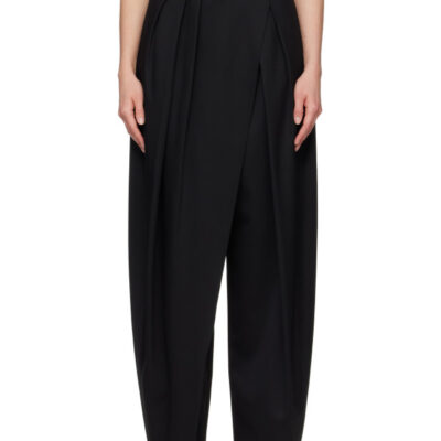 Alaïa Black Tux Round Wool Trousers
